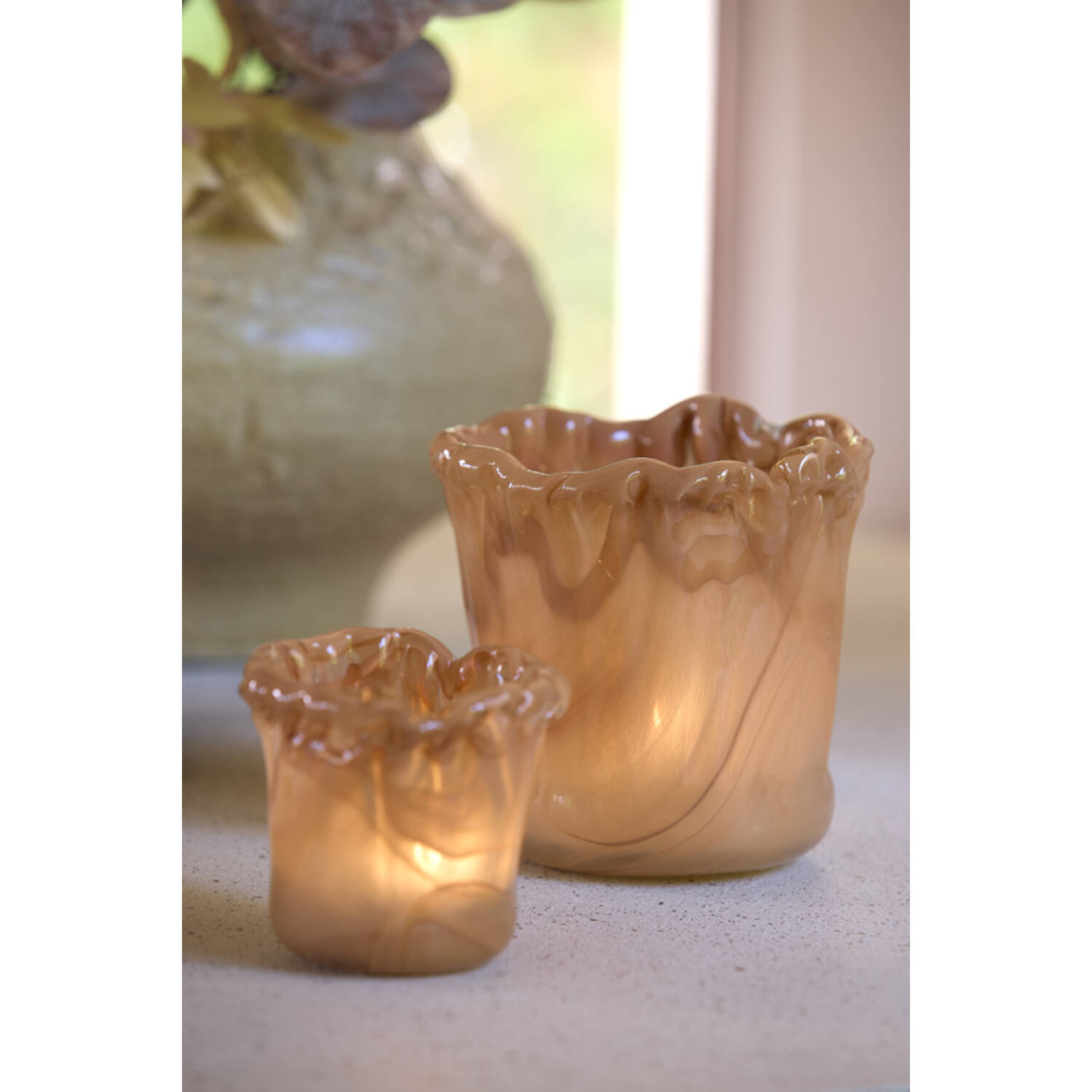Tealight Ø15x15 cm MYRON glass light orange