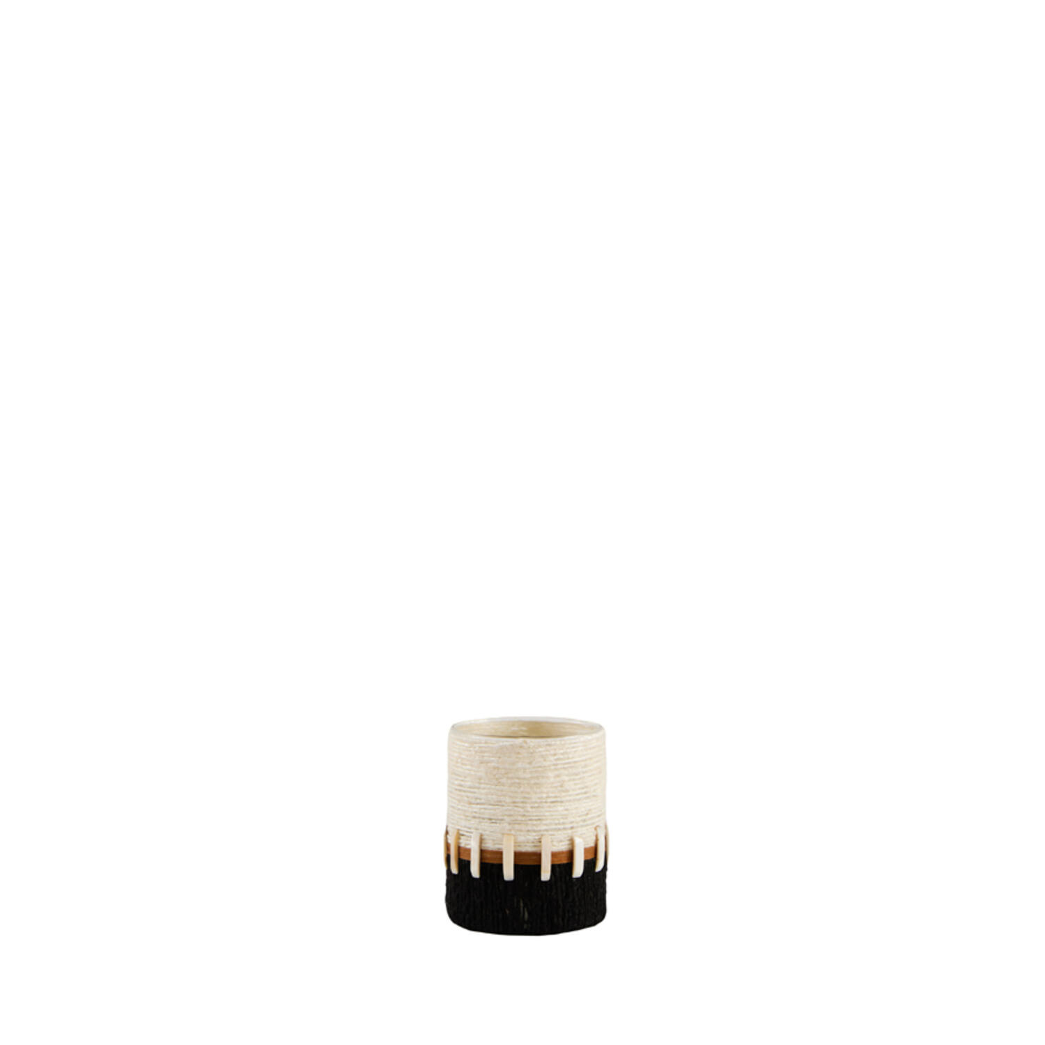 Tealight holder Ø10x13 cm MELORA cream+black
