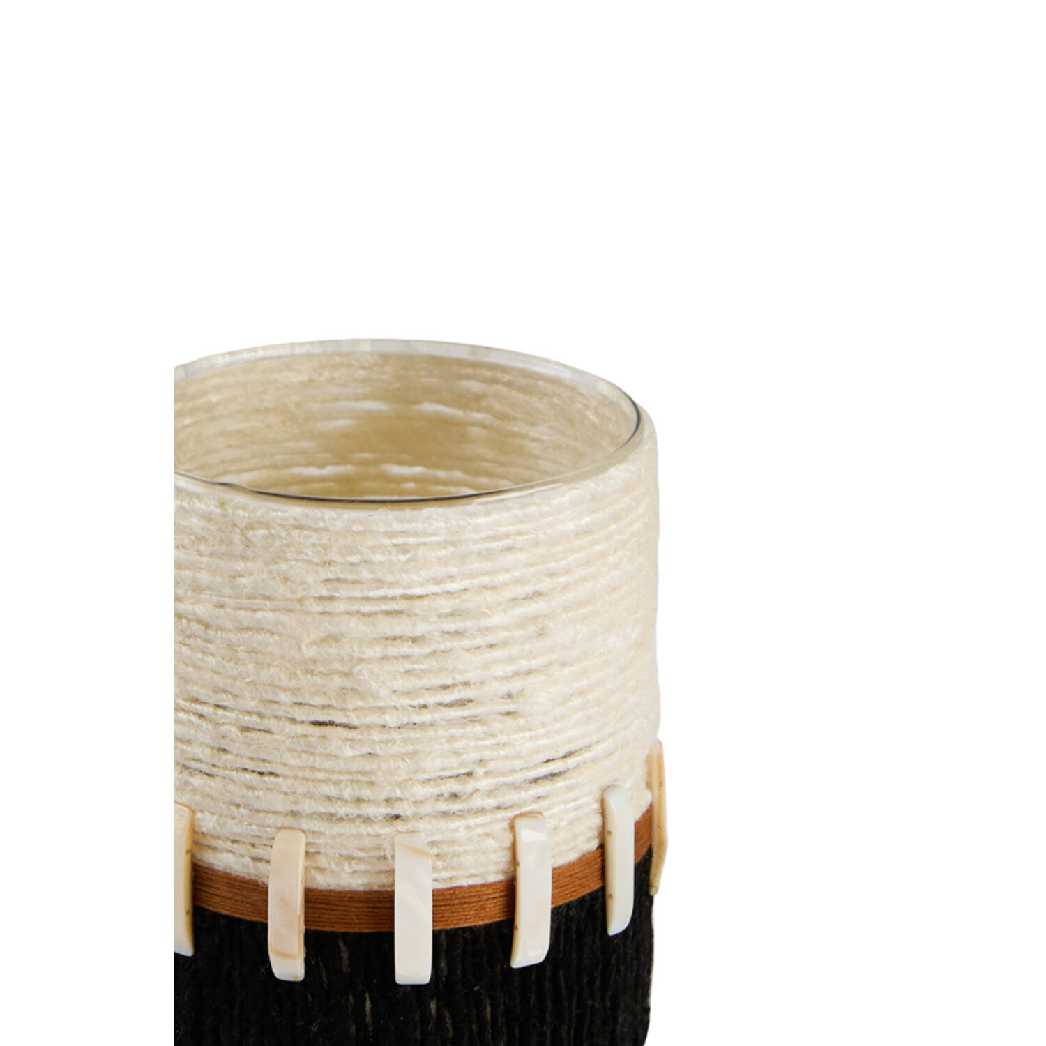 Tealight holder Ø10x13 cm MELORA cream+black