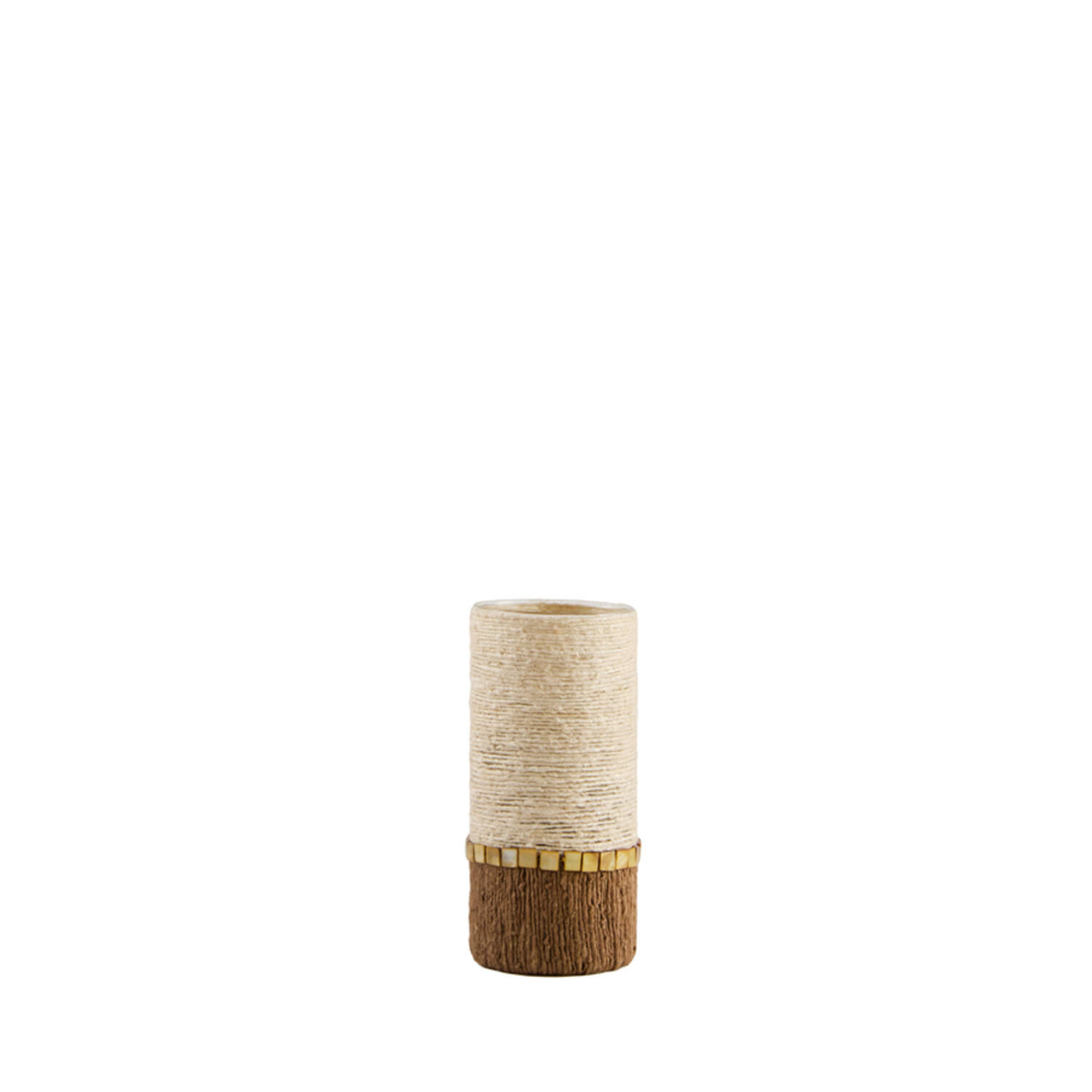 Tealight holder Ø10x23 cm MELORA cream+brown