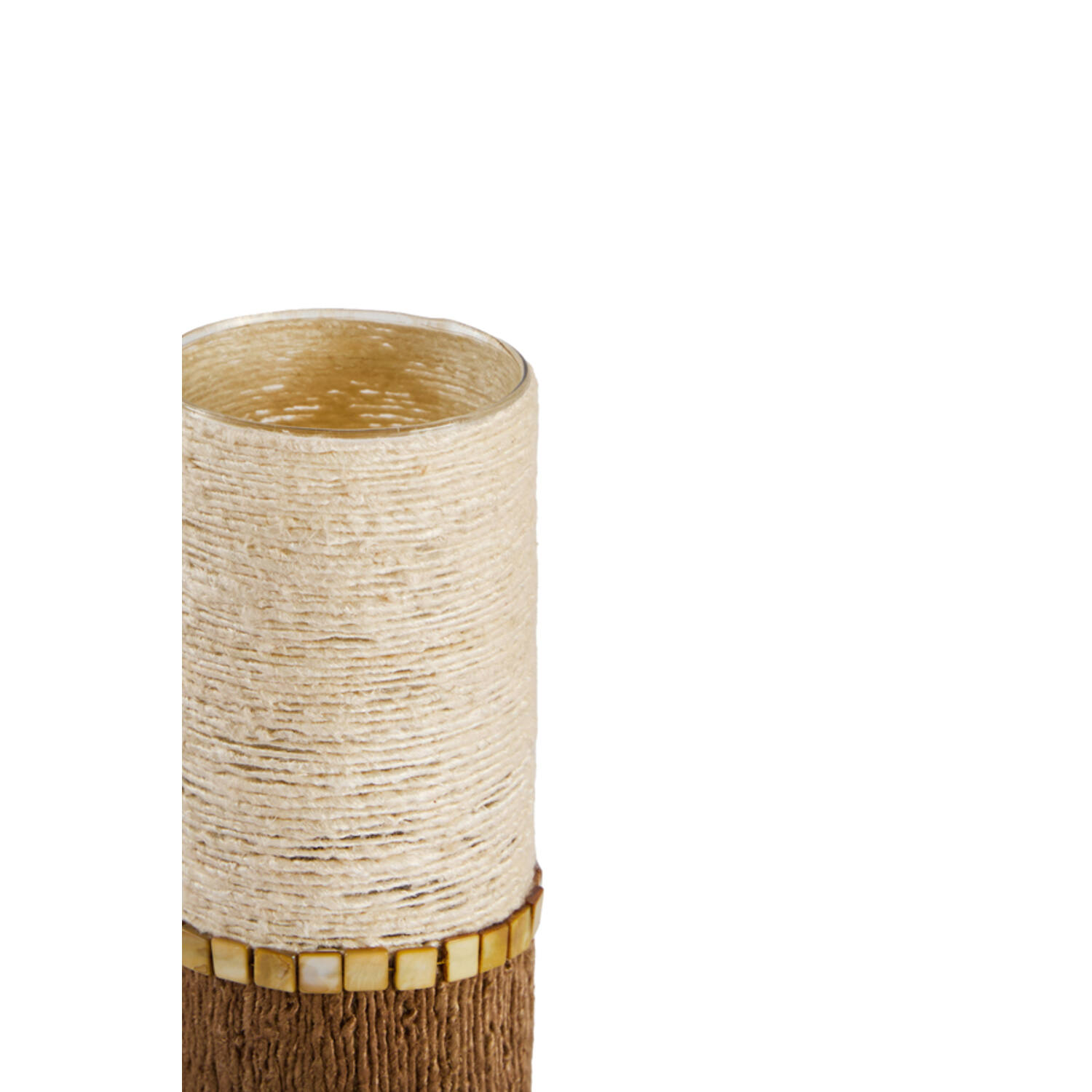 Tealight holder Ø10x23 cm MELORA cream+brown