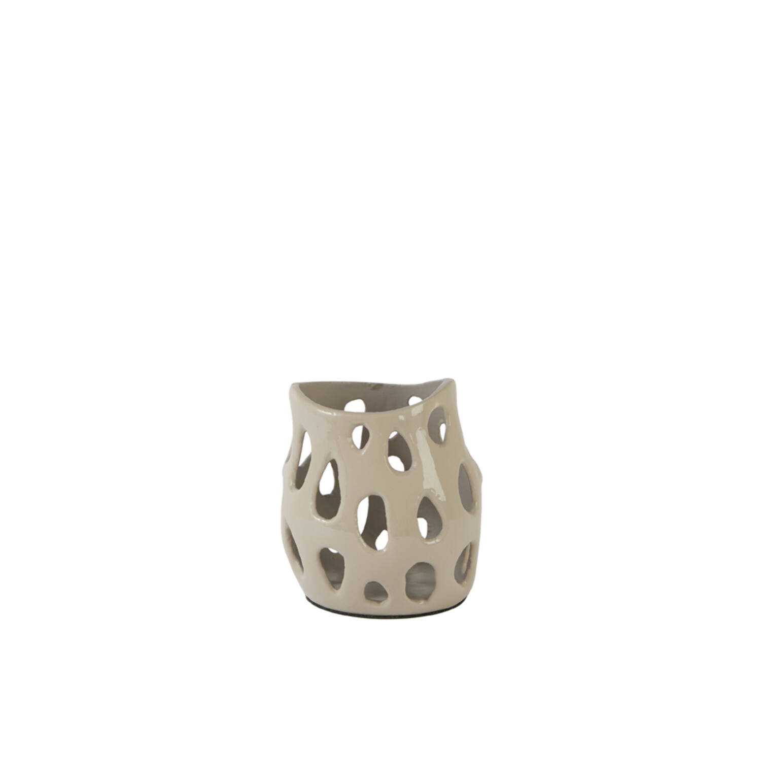 Tealight Ø10x10 cm SARANI shiny light grey