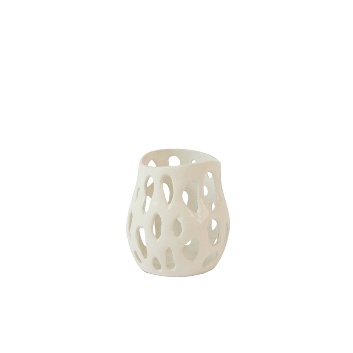 Tealight Ø12x12 cm SARANI shiny cream