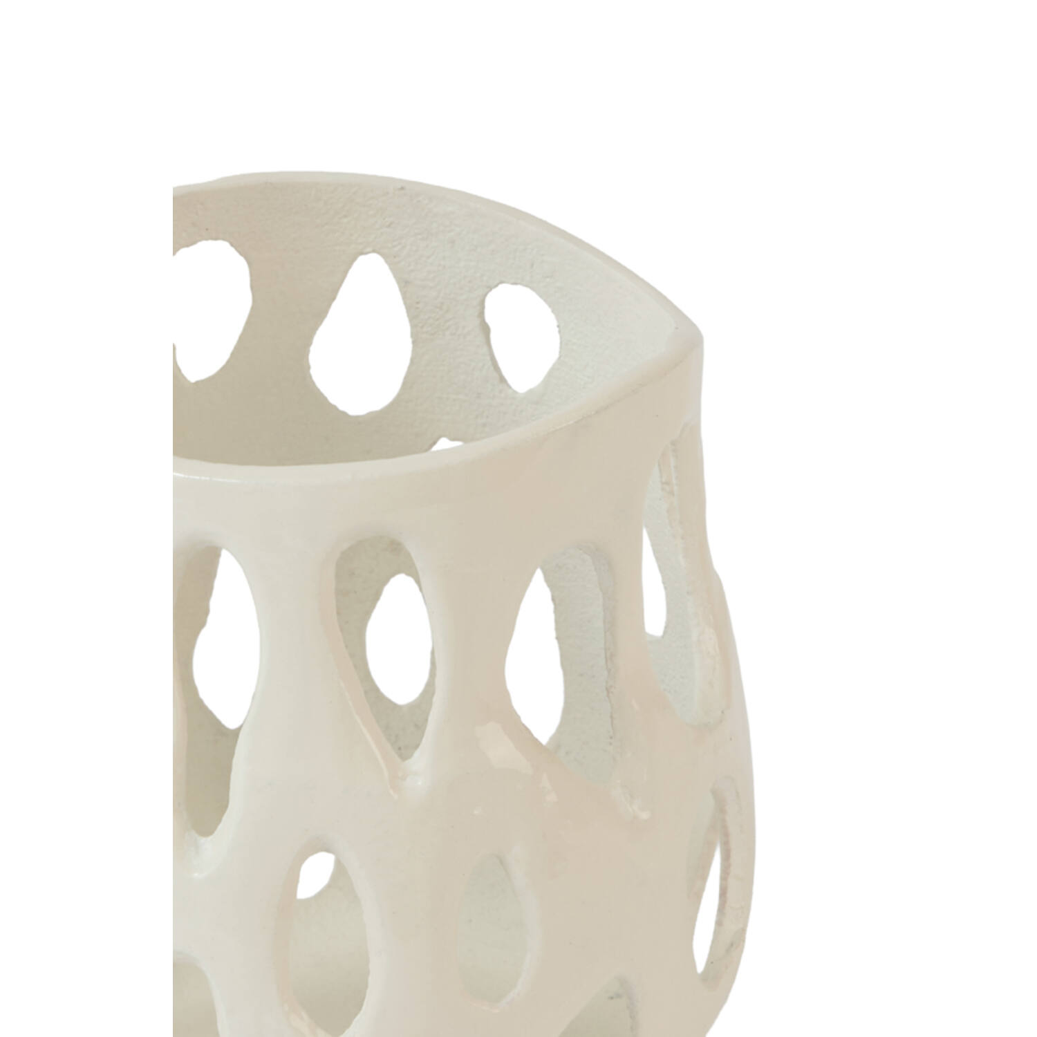 Tealight Ø12x12 cm SARANI shiny cream