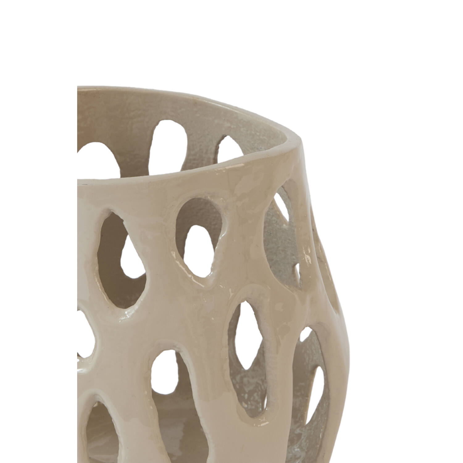 Tealight Ø12x12 cm SARANI shiny light grey