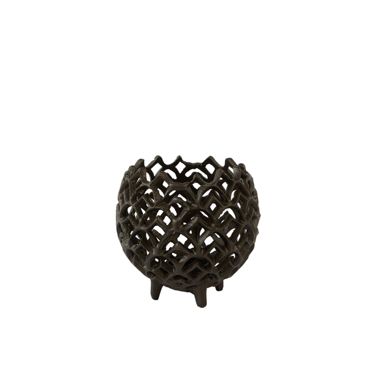 Tealight Ø15x14,5 cm GUBANI matt brown-bronze
