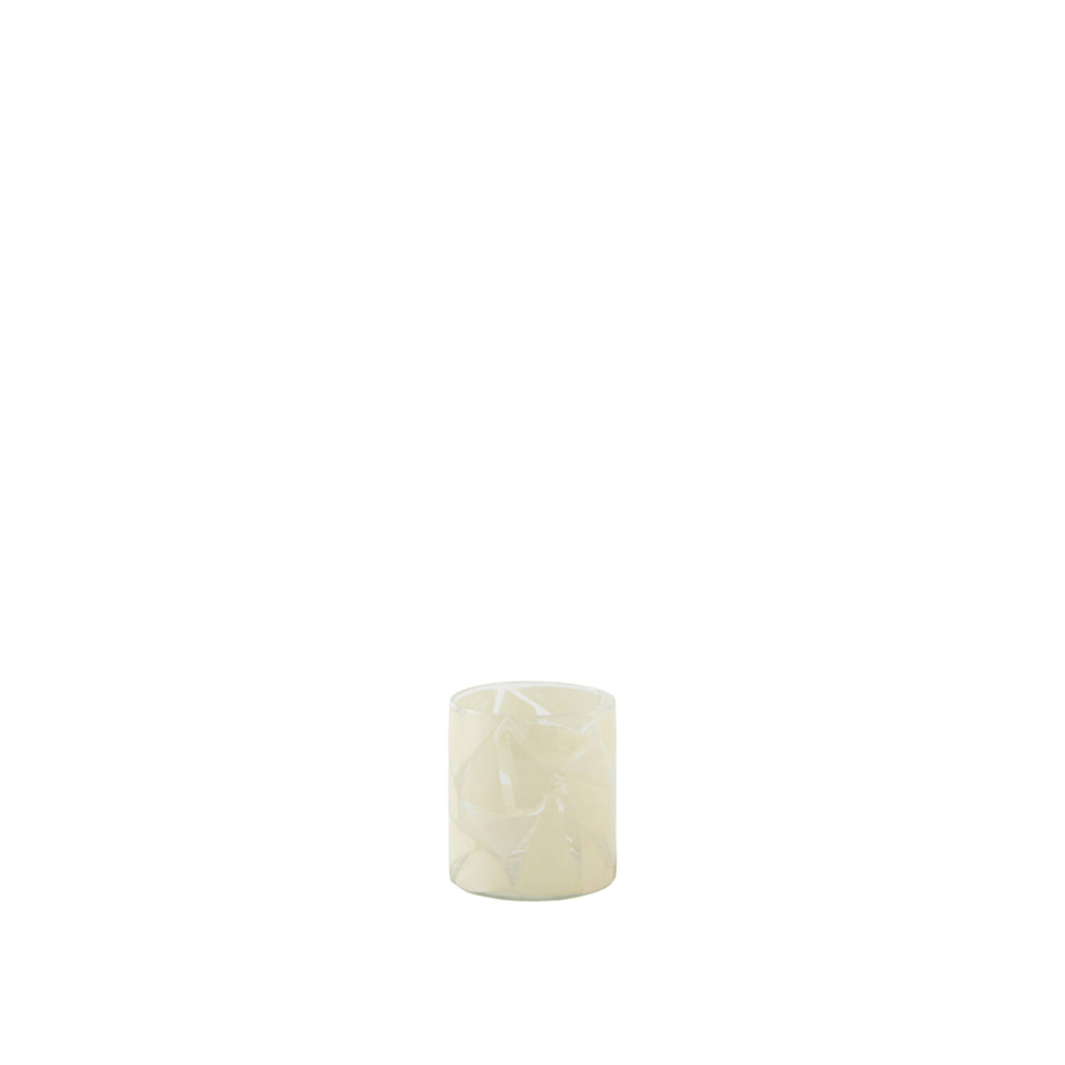 Tealight Ø8x9 cm ZENAYA glass transparent+cream