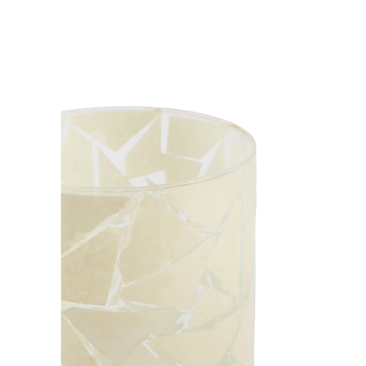 Tealight Ø10x13 cm ZENAYA glass transparent+cream