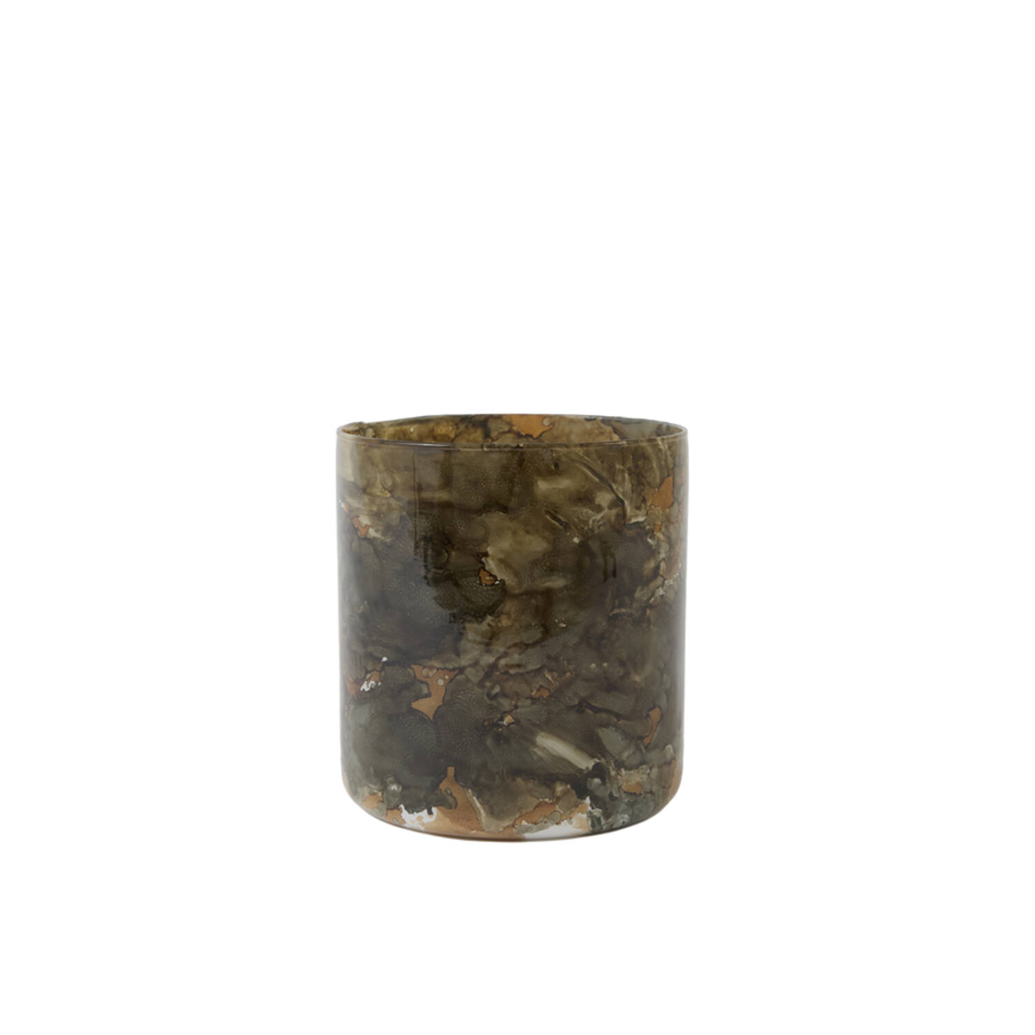 Tealight Ø15x16 cm DALINO glass light blue+brown