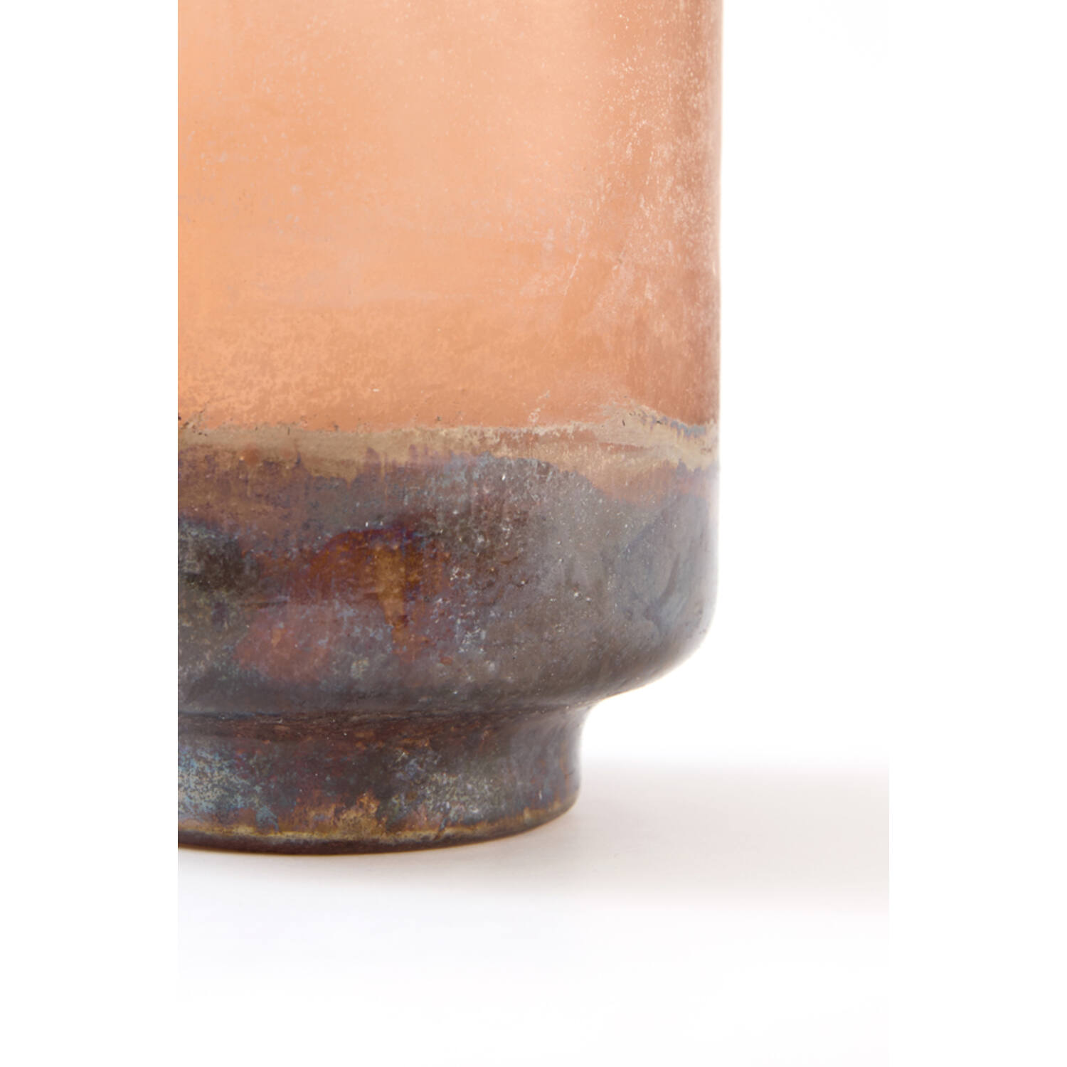 Tealight Ø15x16 cm BADERO glass antique dark brown+brown