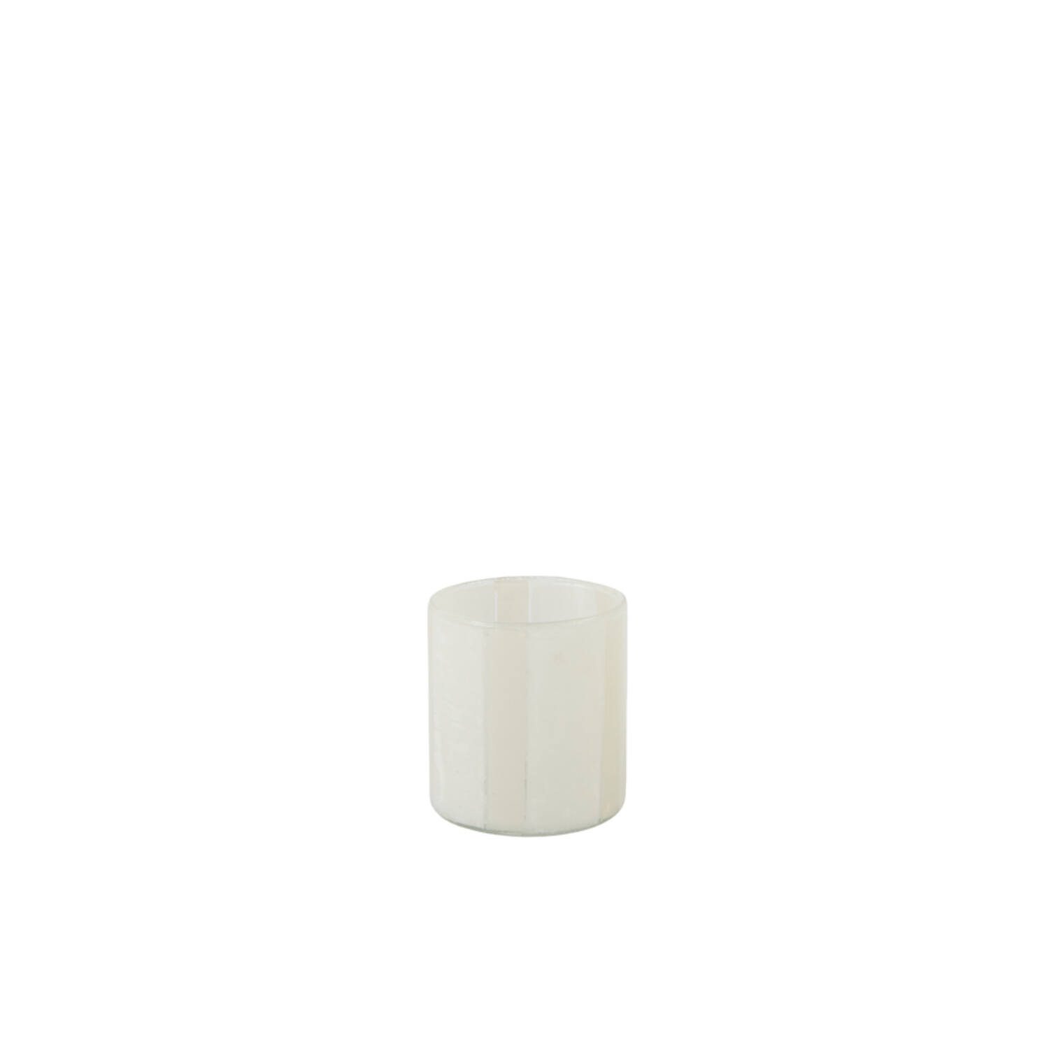 Tealight Ø8x9 cm DRINO glass transparent+cream+beige
