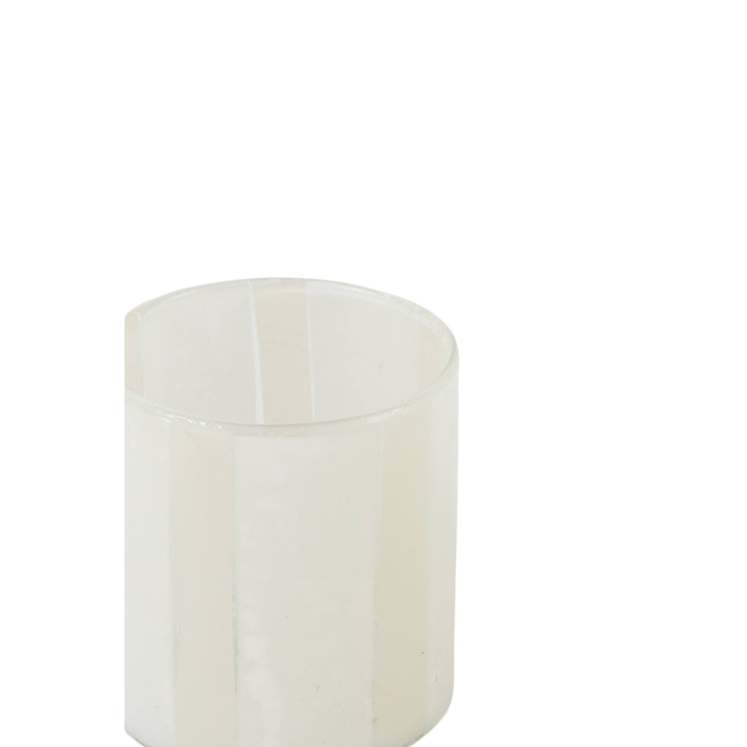Tealight Ø8x9 cm DRINO glass transparent+cream+beige