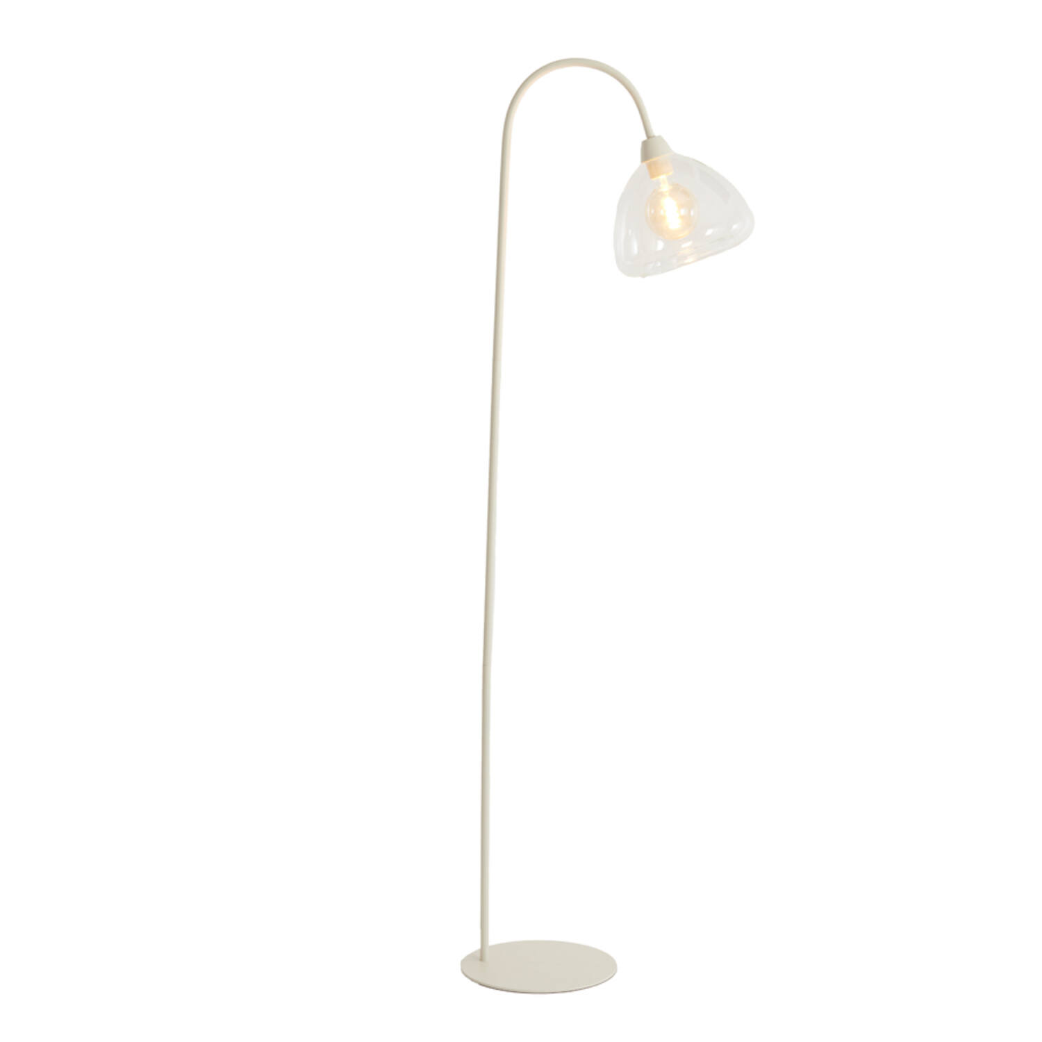Floor lamp 47x28x160 cm BISHO glass clear+cream