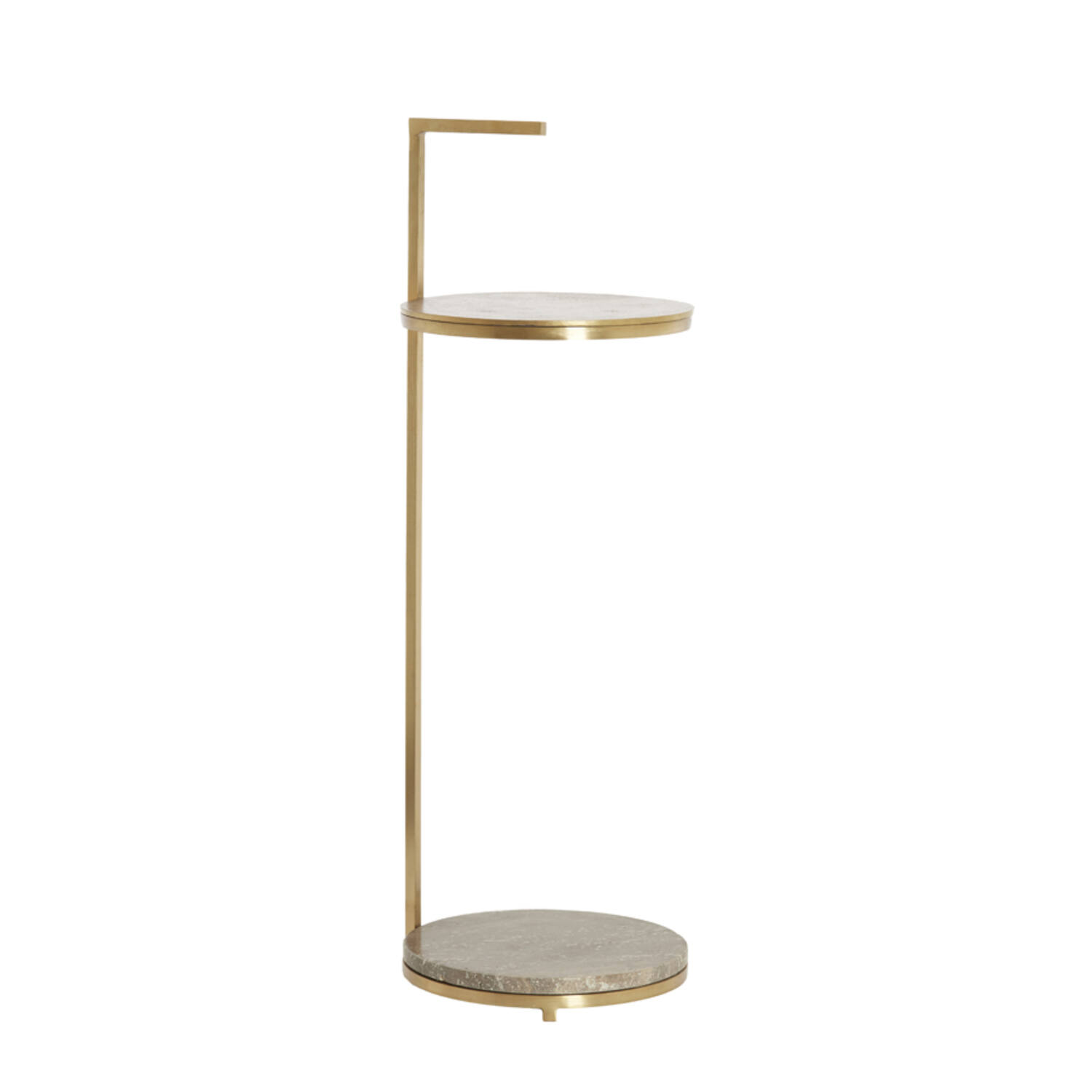 Side table Ø26x76 cm LEDA travertine brown+antique bronze