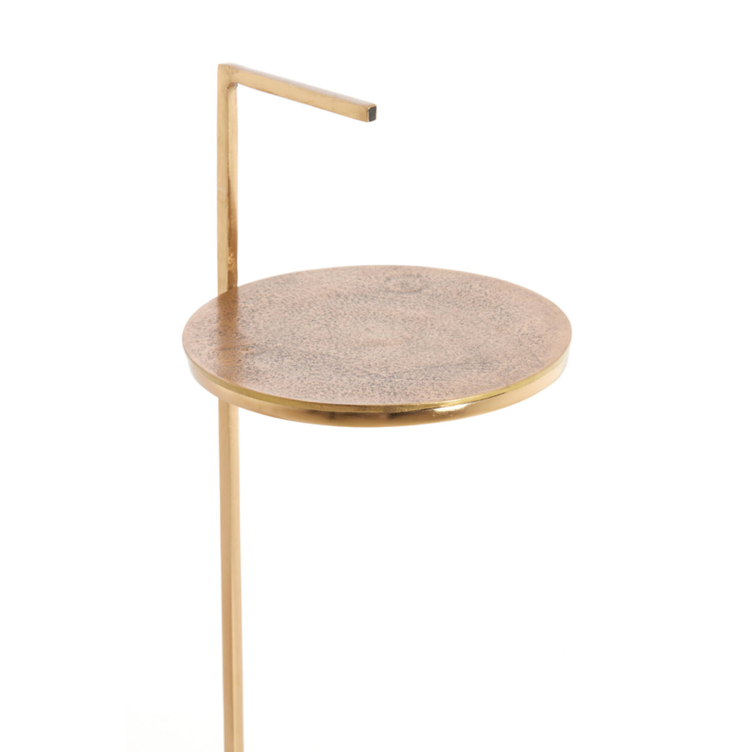 Bijzettafel Ø26x76 cm LEDA marmer wit+antiek brons