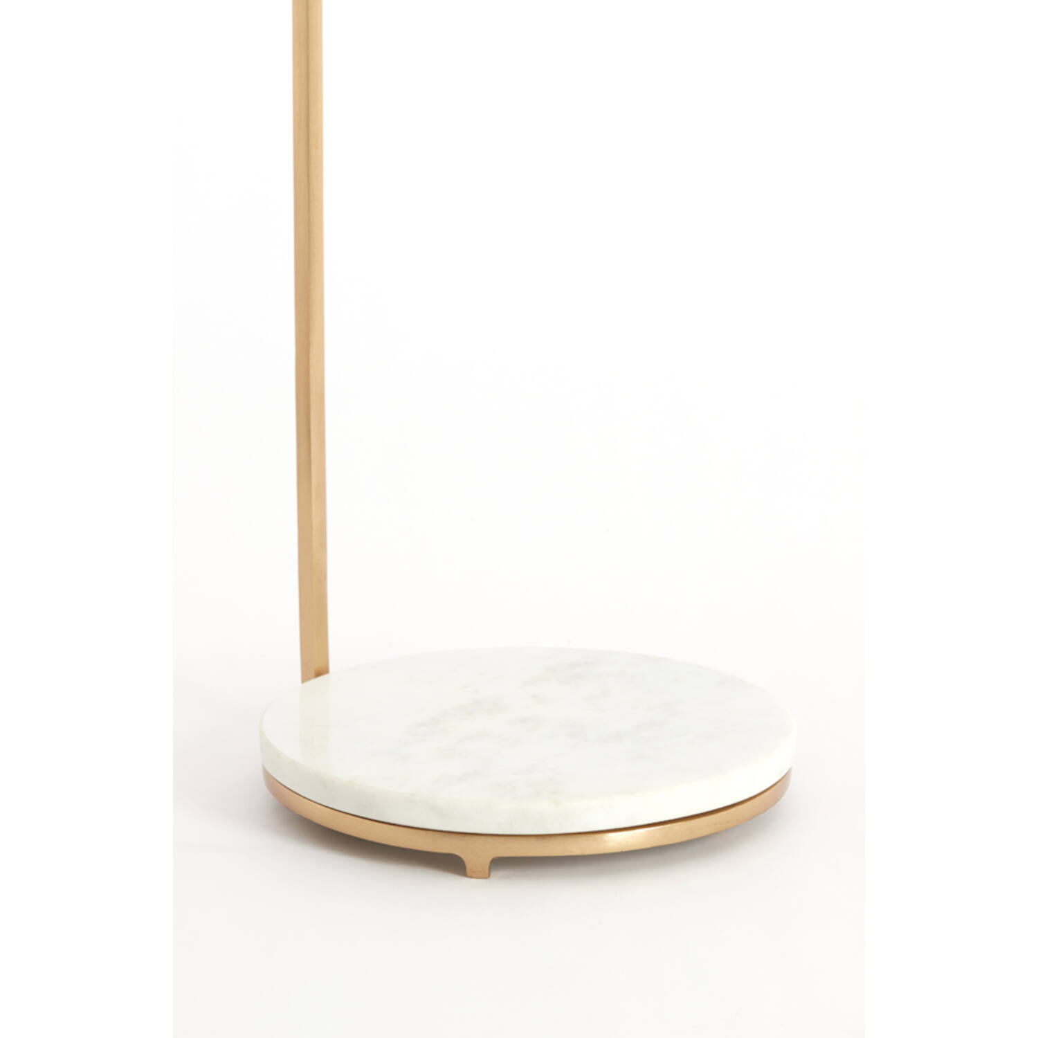 Bijzettafel Ø26x76 cm LEDA marmer wit+antiek brons