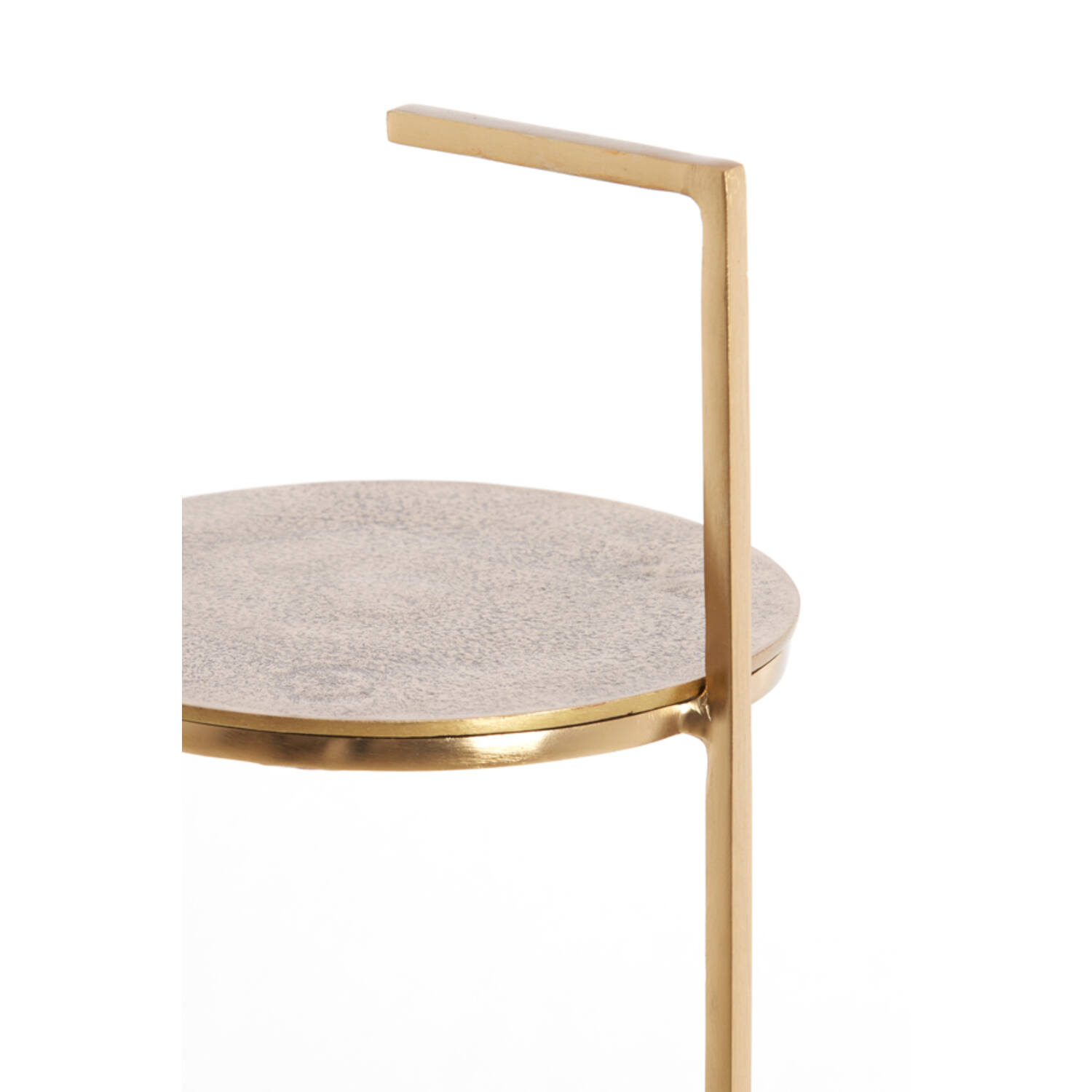Bijzettafel Ø26x76 cm LEDA marmer wit+antiek brons