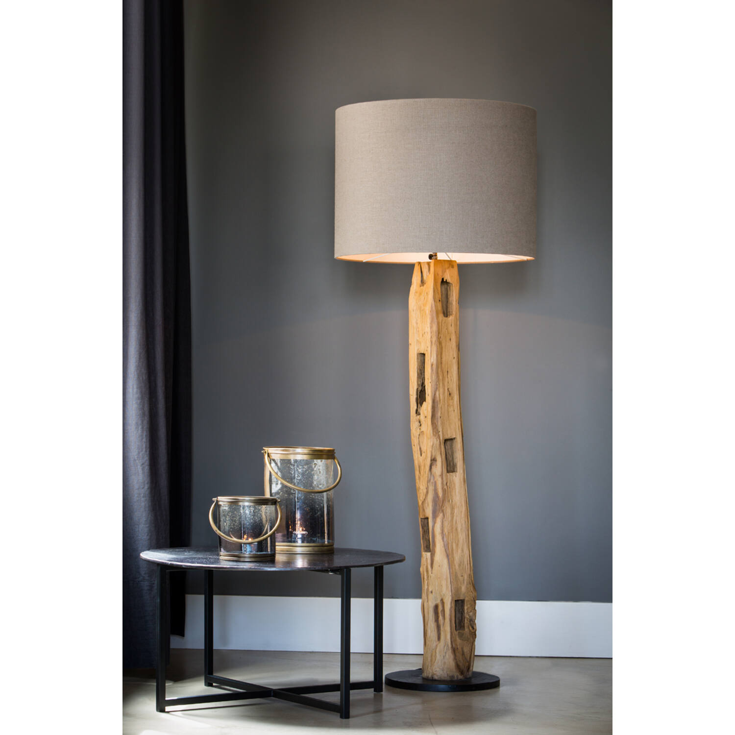 Vloerlamp Ø35x137-144 cm KARLOVO hout