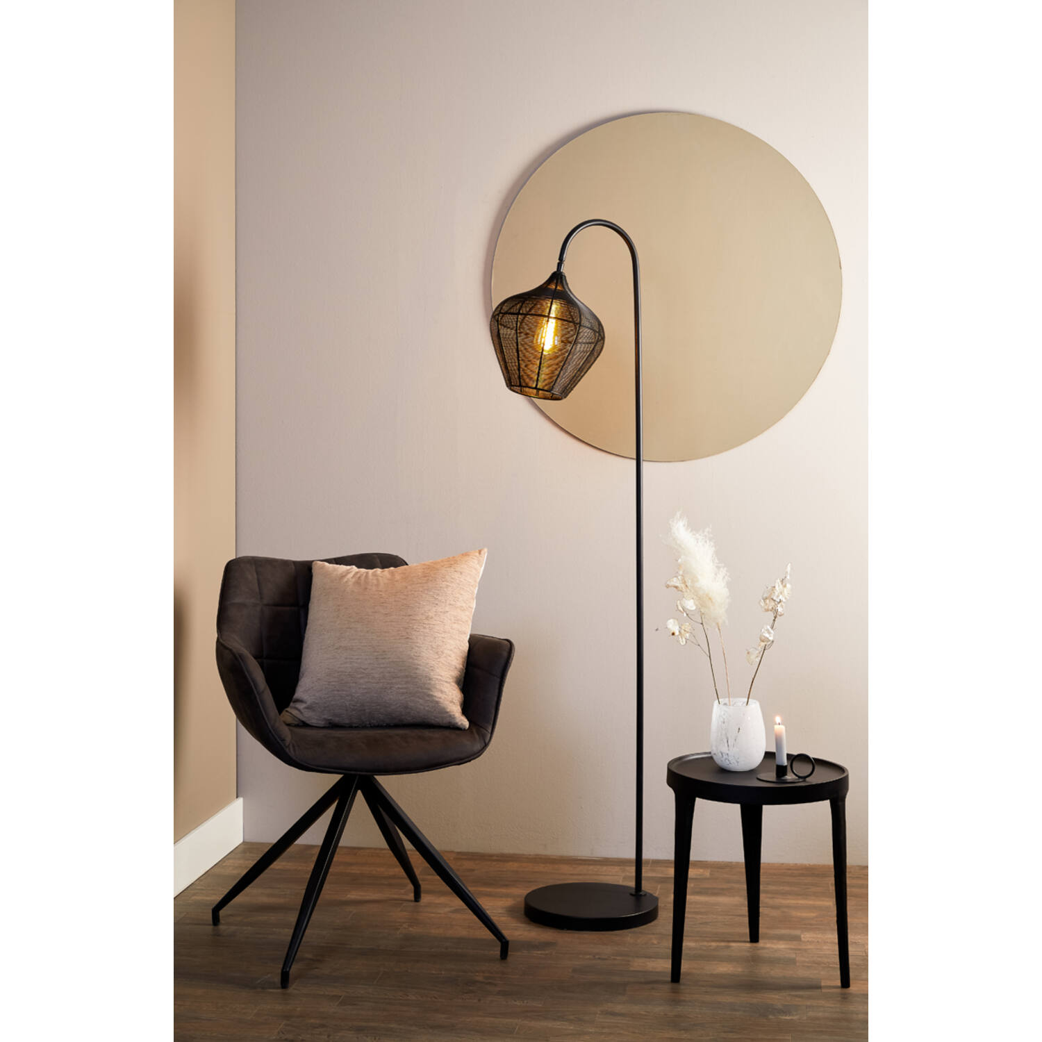 Vloerlamp 35x30x160 cm ALVARO mat zwart