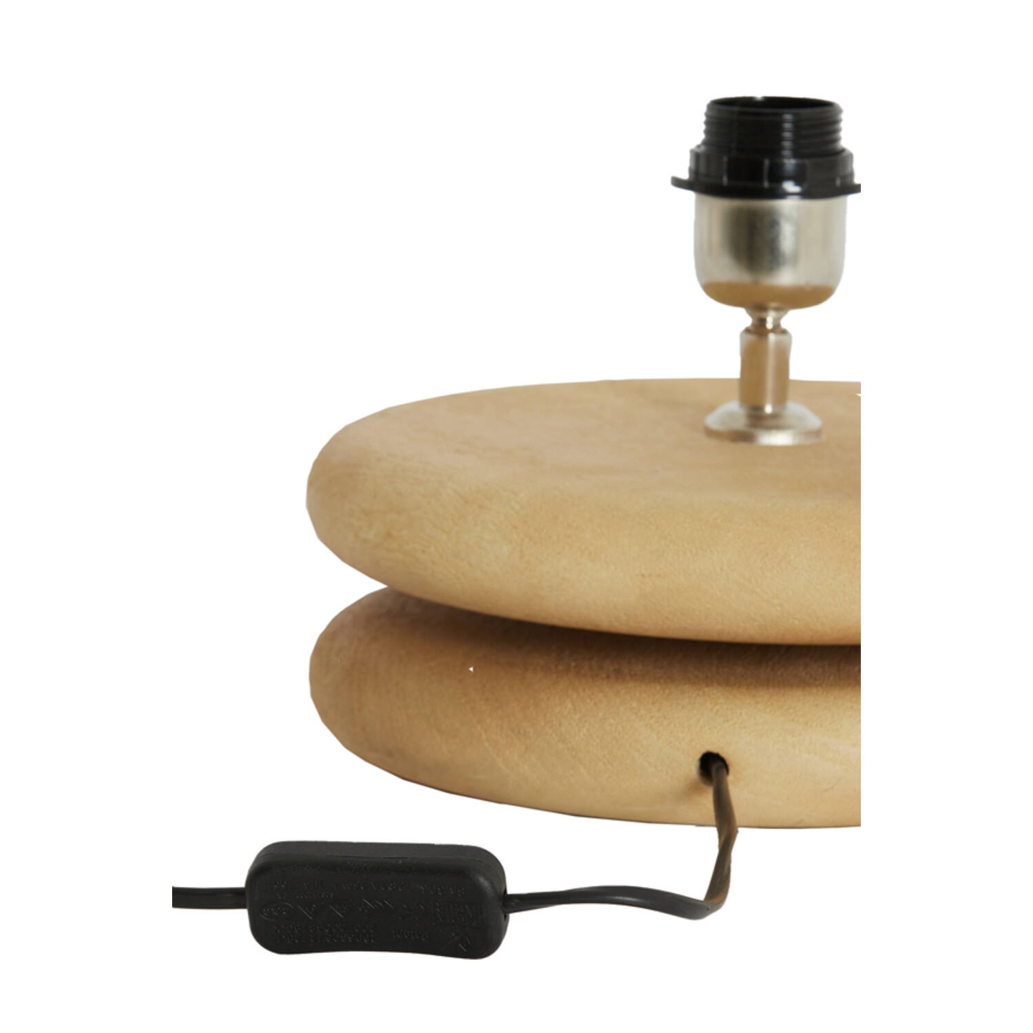 Lamp base Ø25x9 cm EBOLI wood matt natural