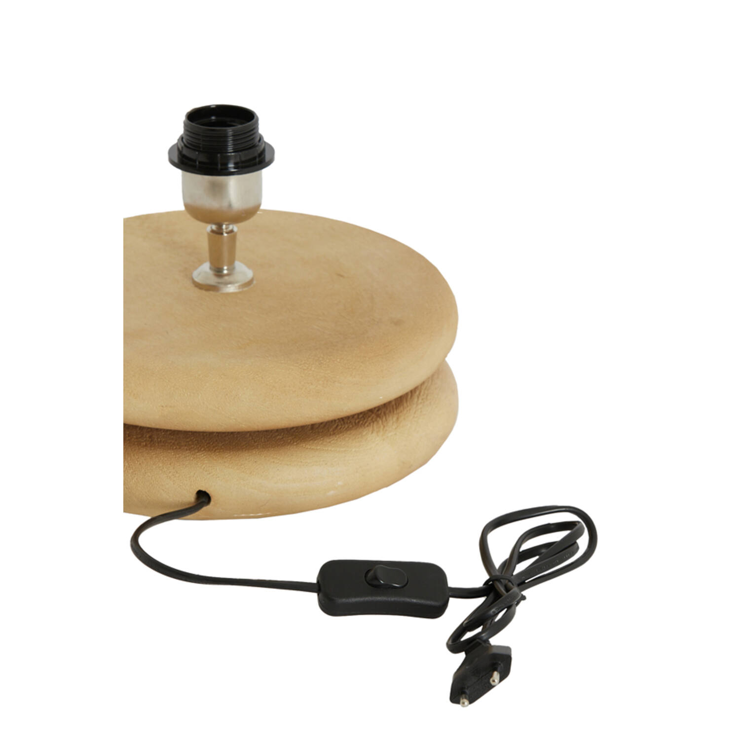 Lamp base Ø25x9 cm EBOLI wood matt natural