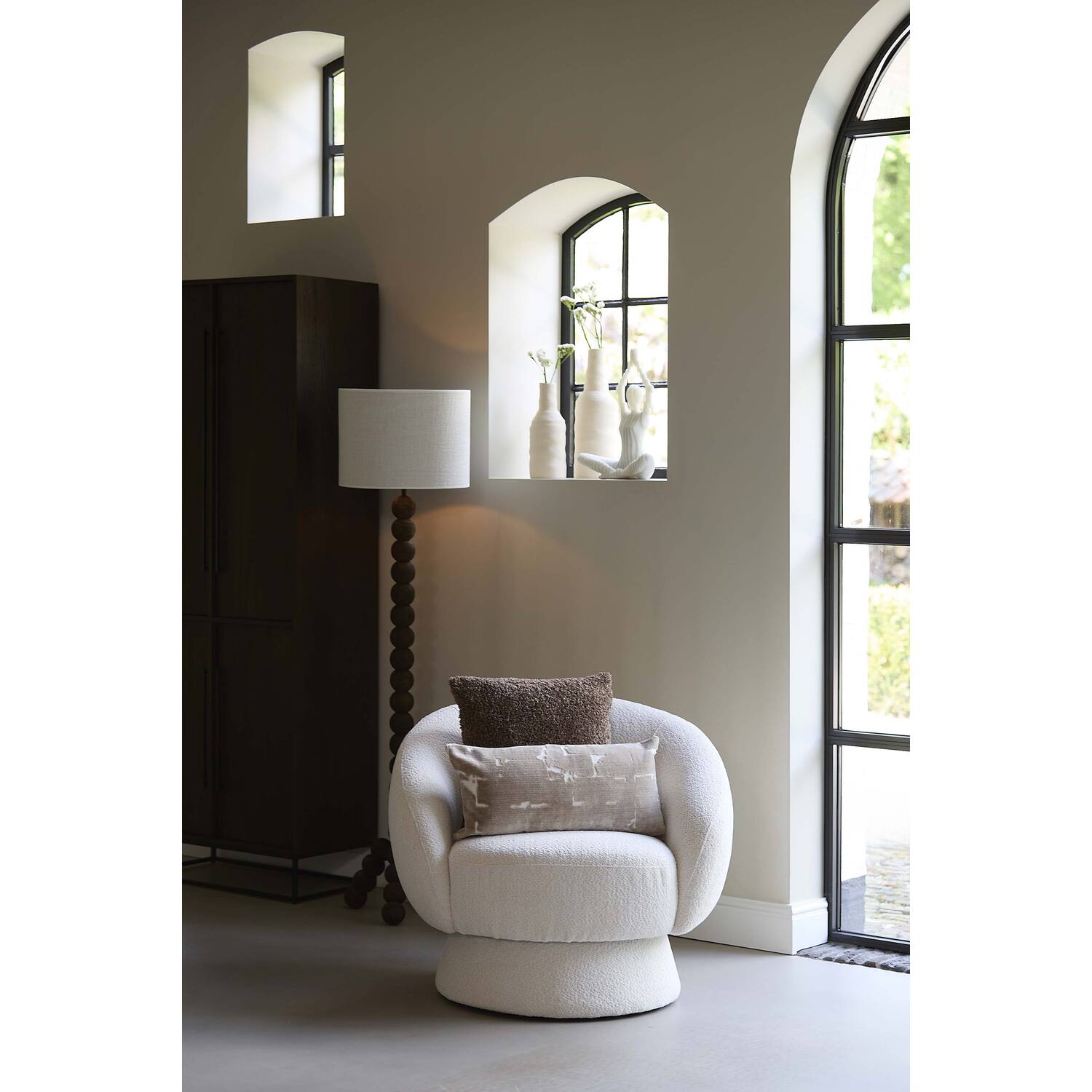 Vloerlamp 35x35x130 cm VEGLIO hout mat donker bruin