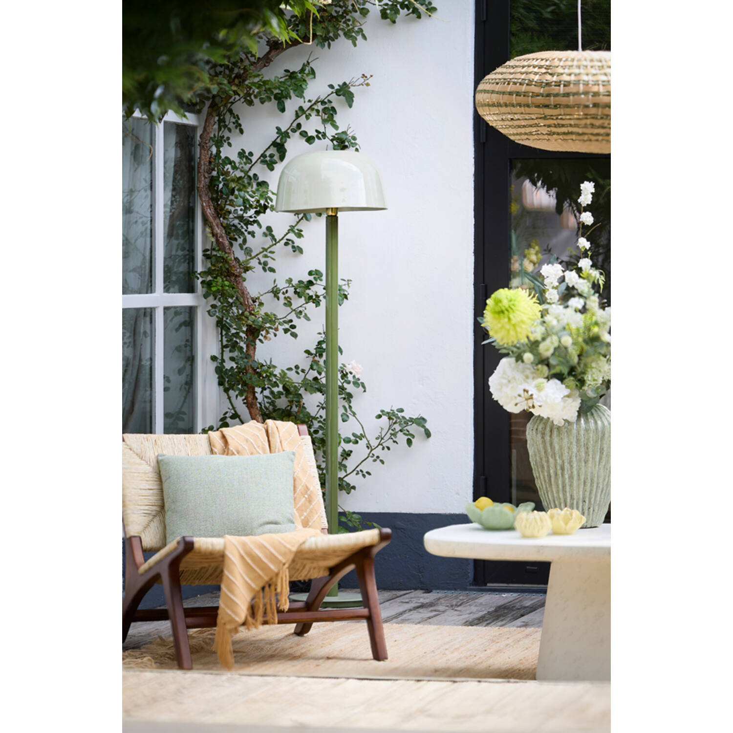 Floor lamp Ø40x155 cm MARIVET olive green+light green