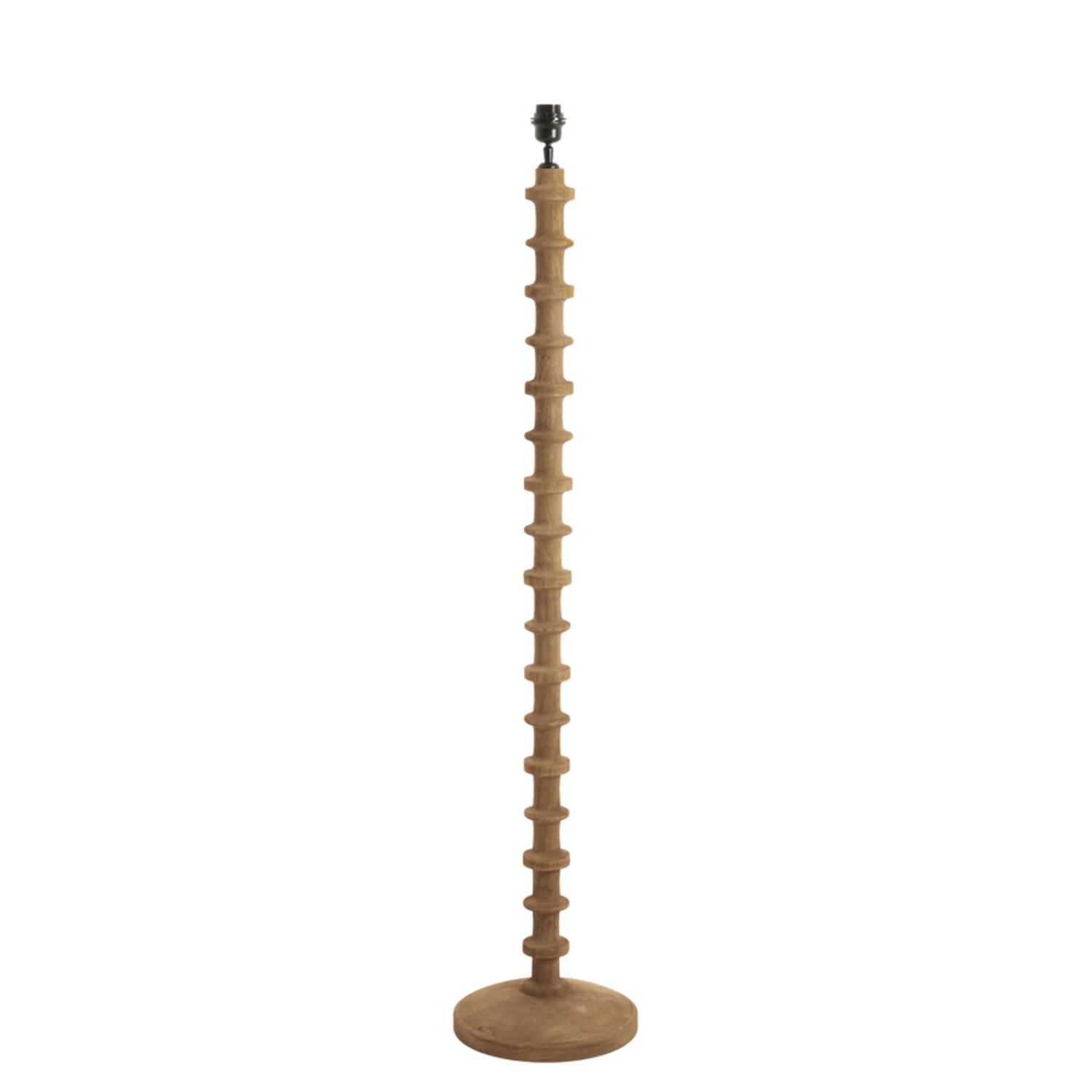 Vloerlamp Ø30x135 cm CECILY hout mat grijs-bruin