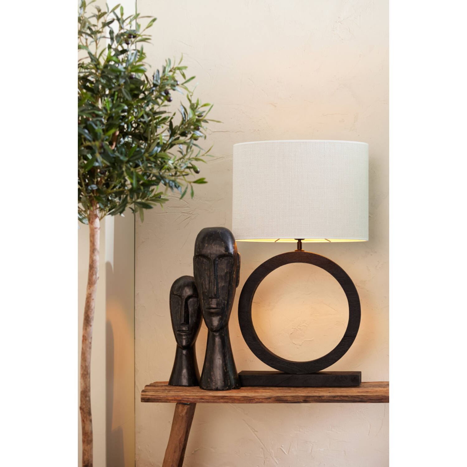 Lamp base 41x13x55 cm TINAR wood matt black