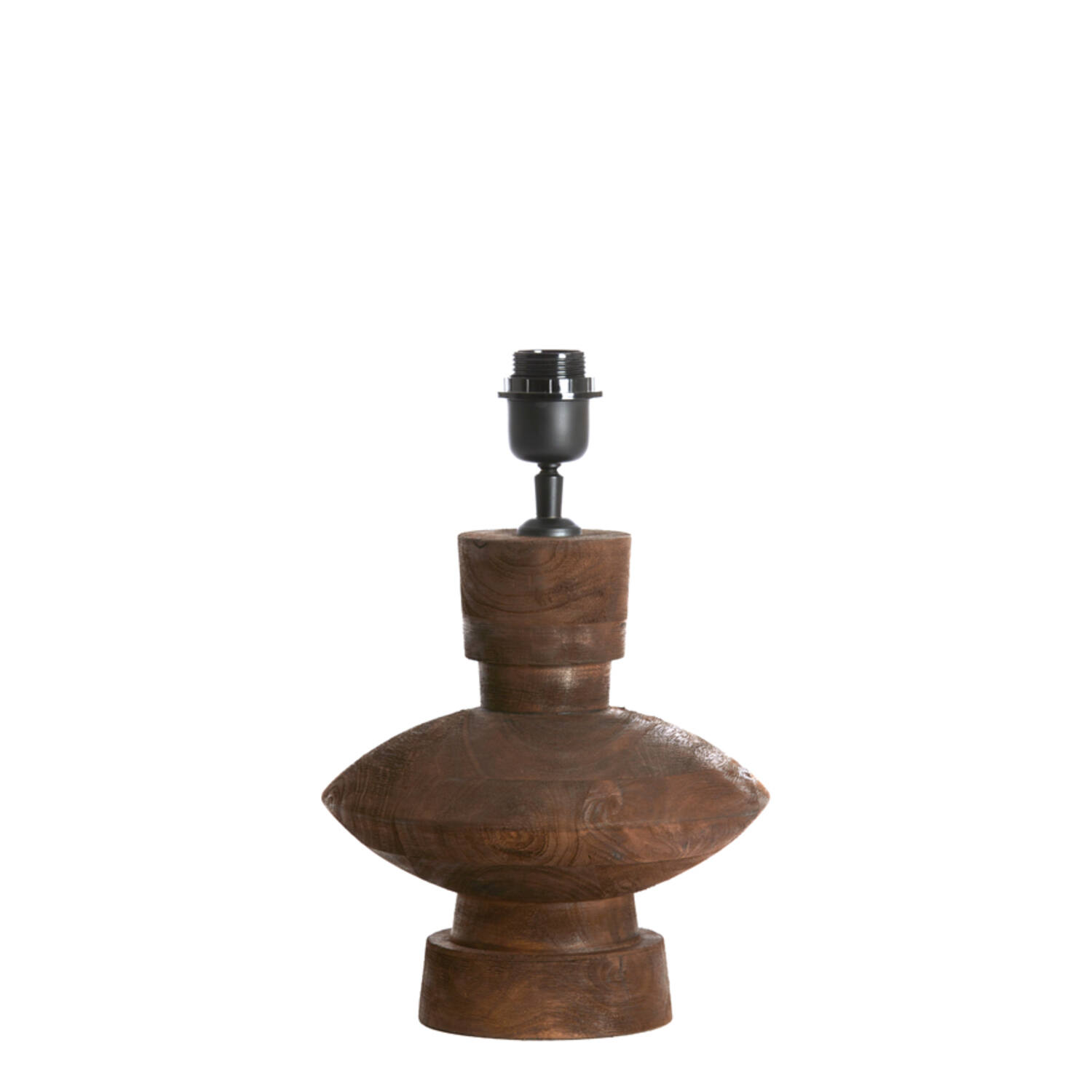 Lamp base Ø23x25 cm FIERA wood matt dark brown