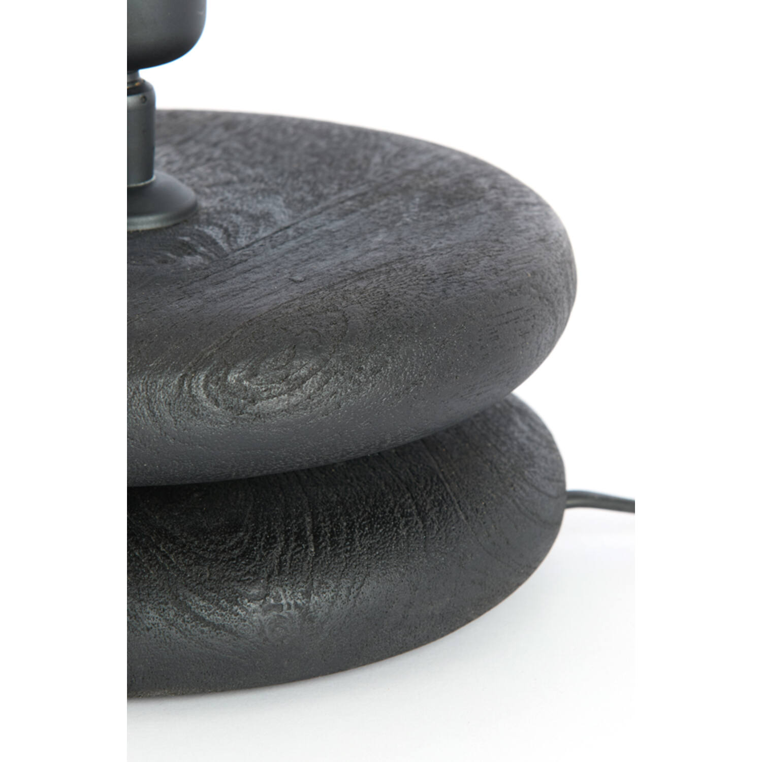Lamp base Ø20x9 cm EBOLI wood matt black
