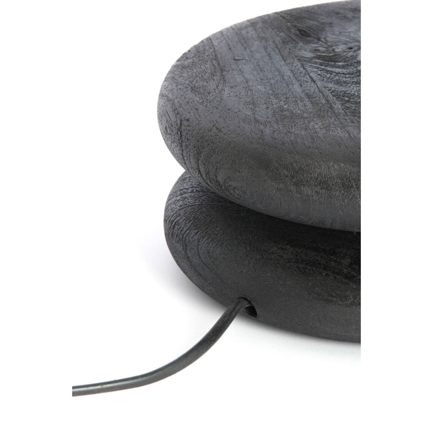 Lamp base Ø20x9 cm EBOLI wood matt black