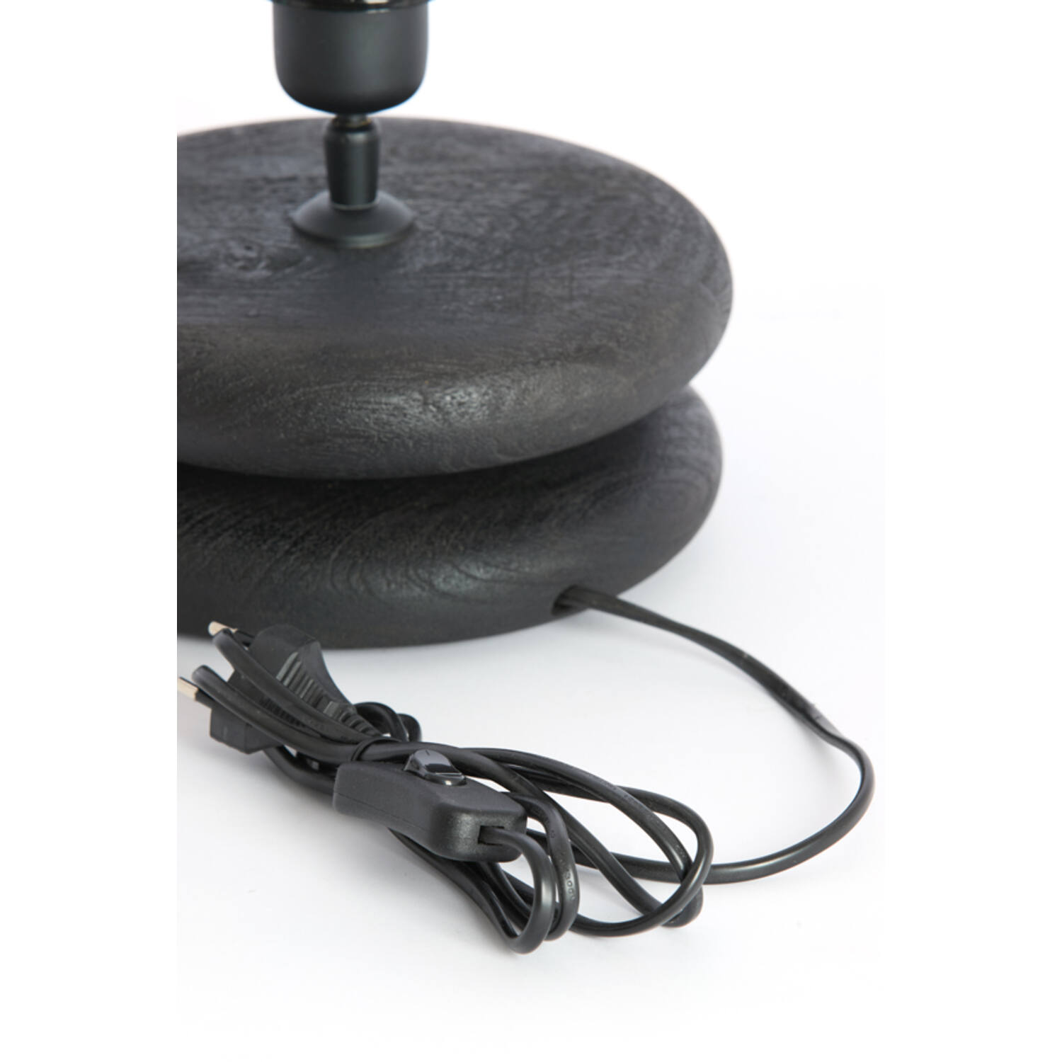 Lamp base Ø20x9 cm EBOLI wood matt black