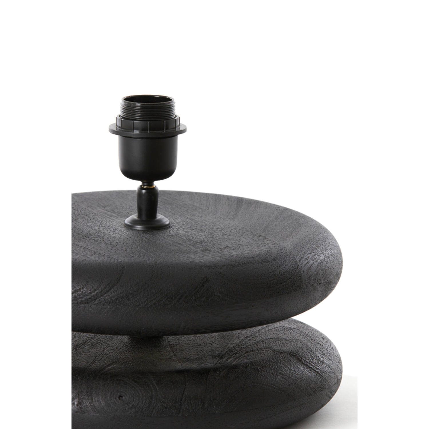 Lamp base Ø25x9 cm EBOLI wood matt black