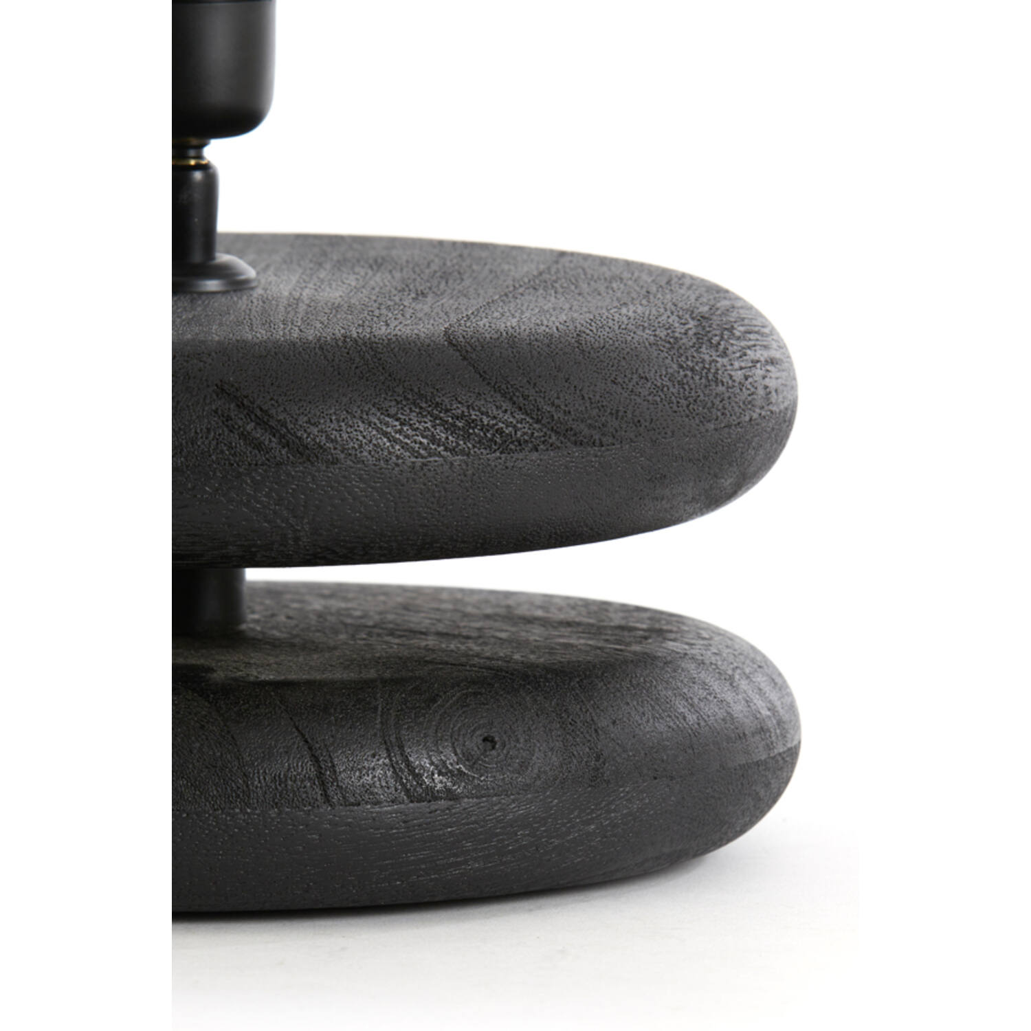 Lamp base Ø25x9 cm EBOLI wood matt black
