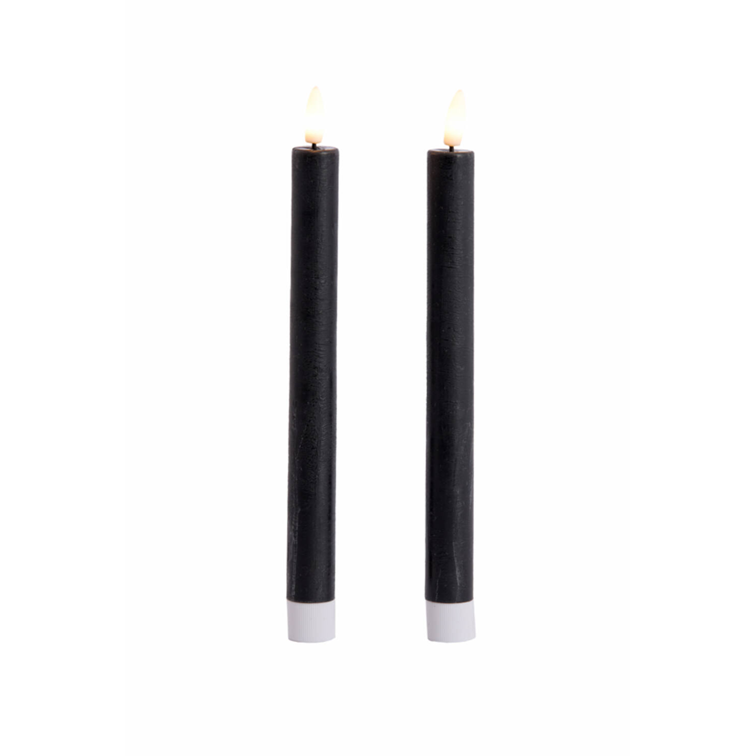 Dinner candle LED S/2 Ø2x22+Ø2x22 cm ALIRA black