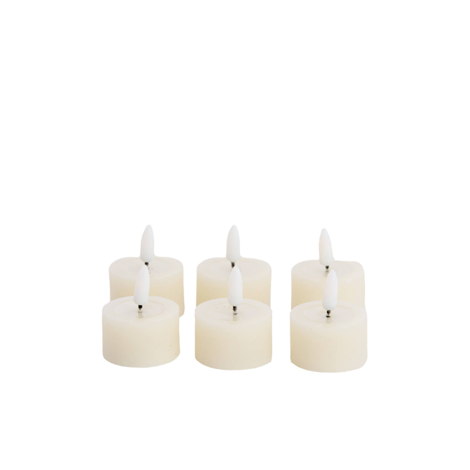 Tealight candle LED S/6 6xØ4,5x2,5 cm FARIA cream