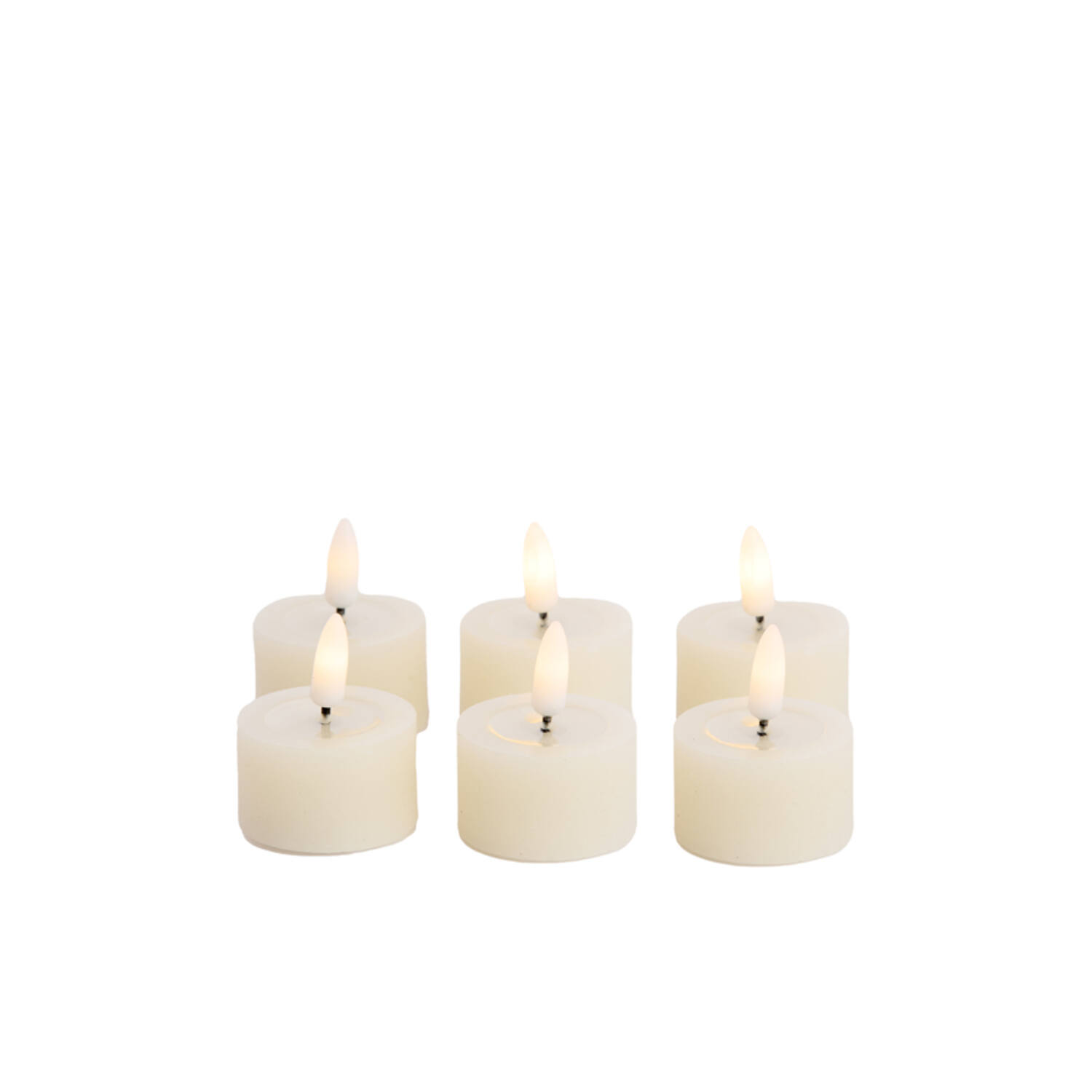 Tealight candle LED S/6 6xØ4,5x2,5 cm FARIA cream