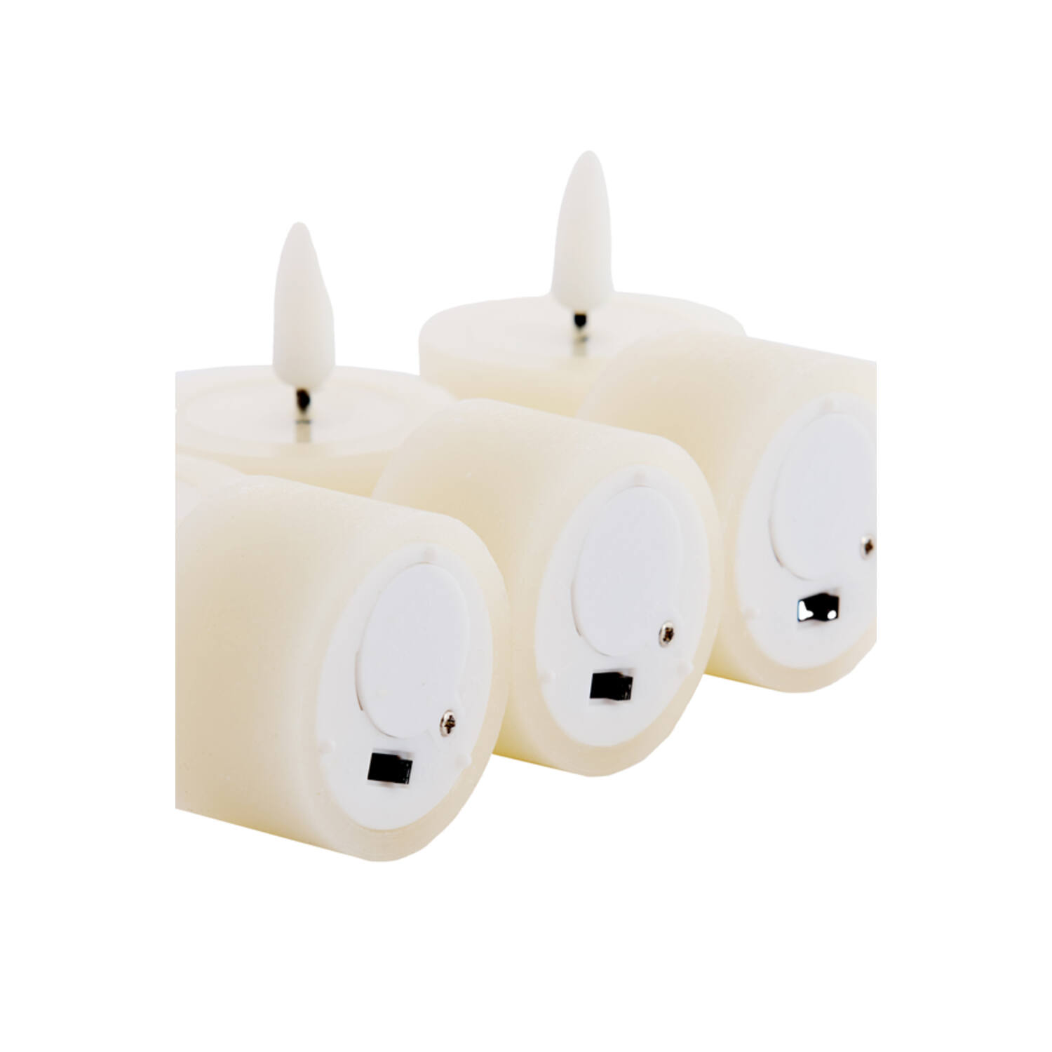 Tealight candle LED S/6 6xØ4,5x2,5 cm FARIA cream