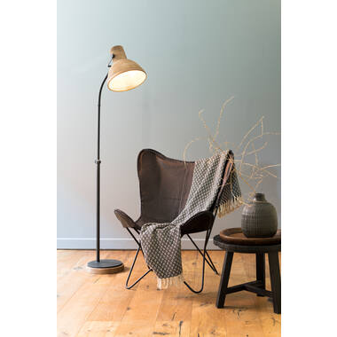 Vloerlamp 47x29x129 cm IMBERT hout bruin+mat zwart