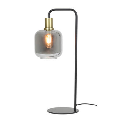Tafellamp 27x18x58 cm LEKAR antiek brons+smoke glas