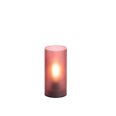 Tafellamp LED Ø7x15 cm VAZOLLA glas mat bordeaux