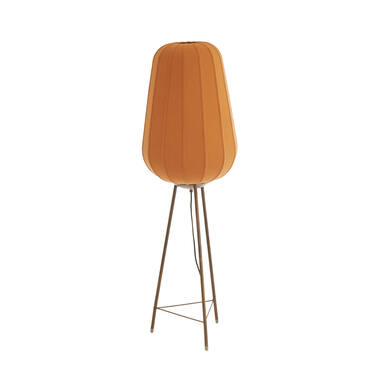 Vloerlamp Ø42x133 cm BIBURY hout print donker bruin+terra