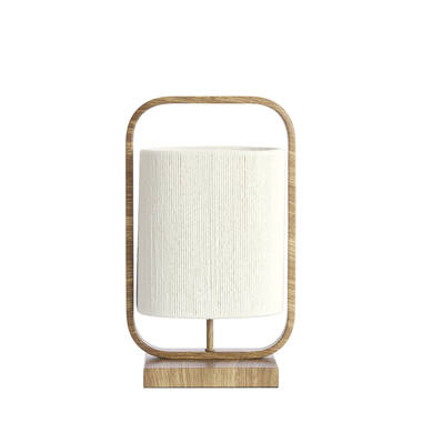 Table lamp 22,5x15x37,5 cm LECCE wood prnt naturl+rope cream