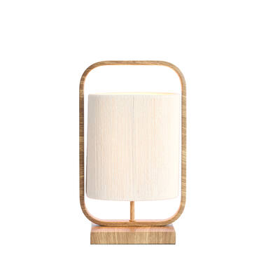 Table lamp 22,5x15x37,5 cm LECCE wood prnt naturl+rope cream
