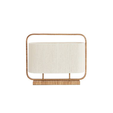 Table lamp 2L 45x15x37,5 cm LECCE wood print natr+rope cream