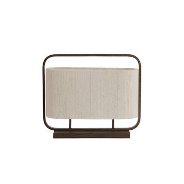 Table lamp 2L 45x15x37,5 cm LECCE wood prnt d brn+rope cream