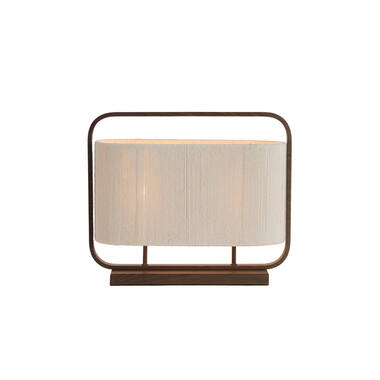 Table lamp 2L 45x15x37,5 cm LECCE wood prnt d brn+rope cream