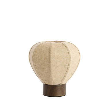 Table lamp Ø23x23,5 cm KYZO wood print d brown+linen nat.