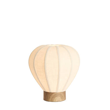 Table lamp Ø35x36 cm KYZO wood print natural+linen cream